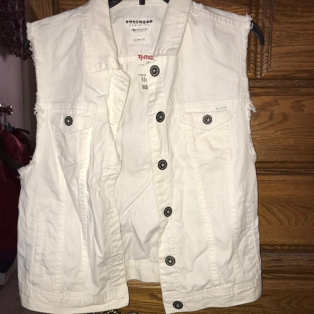 White Denim Vest